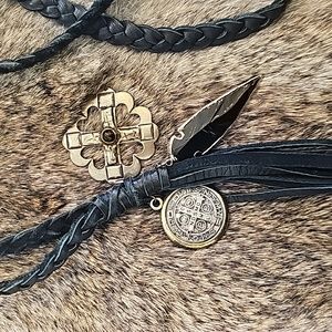 Virgins Saints & Angels Charms Leather Nk